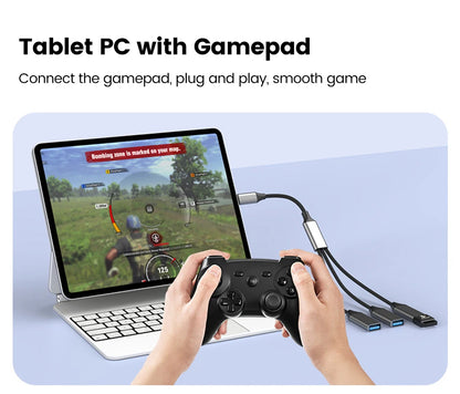 Multifunctional 3-in-1 USB Type-C Hub OTG Adapter