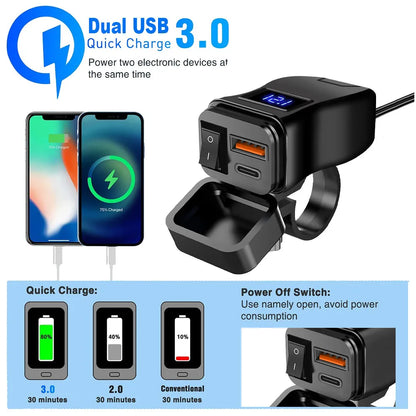 High-Performance Motorcycle USB Charger